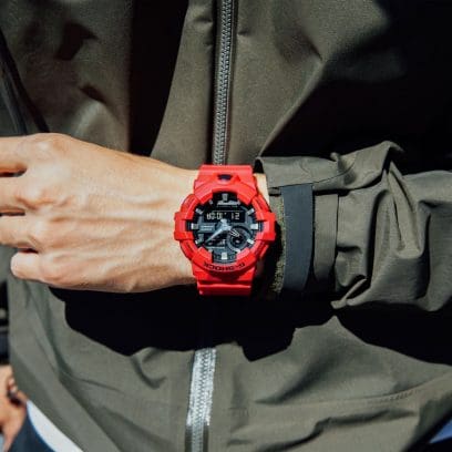Casio G-Shock GA700-4A Watch | Iconic Red, Super Illuminator, 3D Face, 200M Water Resistant
