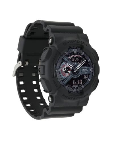 Casio G-Shock GA100MB-1A Watch | X-Large Matte Black, Red Accents, Analog-Digital, 200M Water Resistant