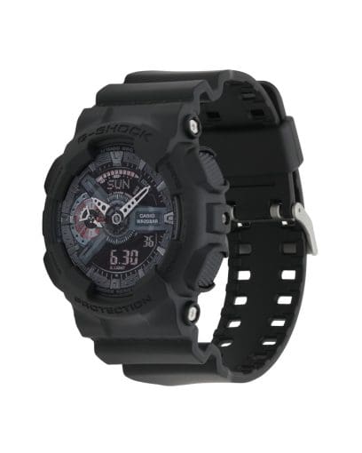 Casio G-Shock GA100MB-1A Watch | X-Large Matte Black, Red Accents, Analog-Digital, 200M Water Resistant