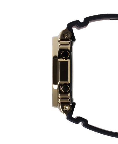 Casio G-Shock GM2100G-1A9 Watch | Gold Ion-Plated Metal Bezel, Black &amp; Gold, 200M Water Resistant