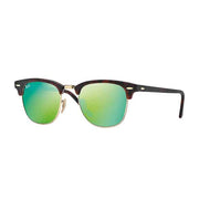 Ray-Ban Clubmaster Unisex Tortoise Flash Green Lenses Sunglasses RB3016 1145/19 51-21
