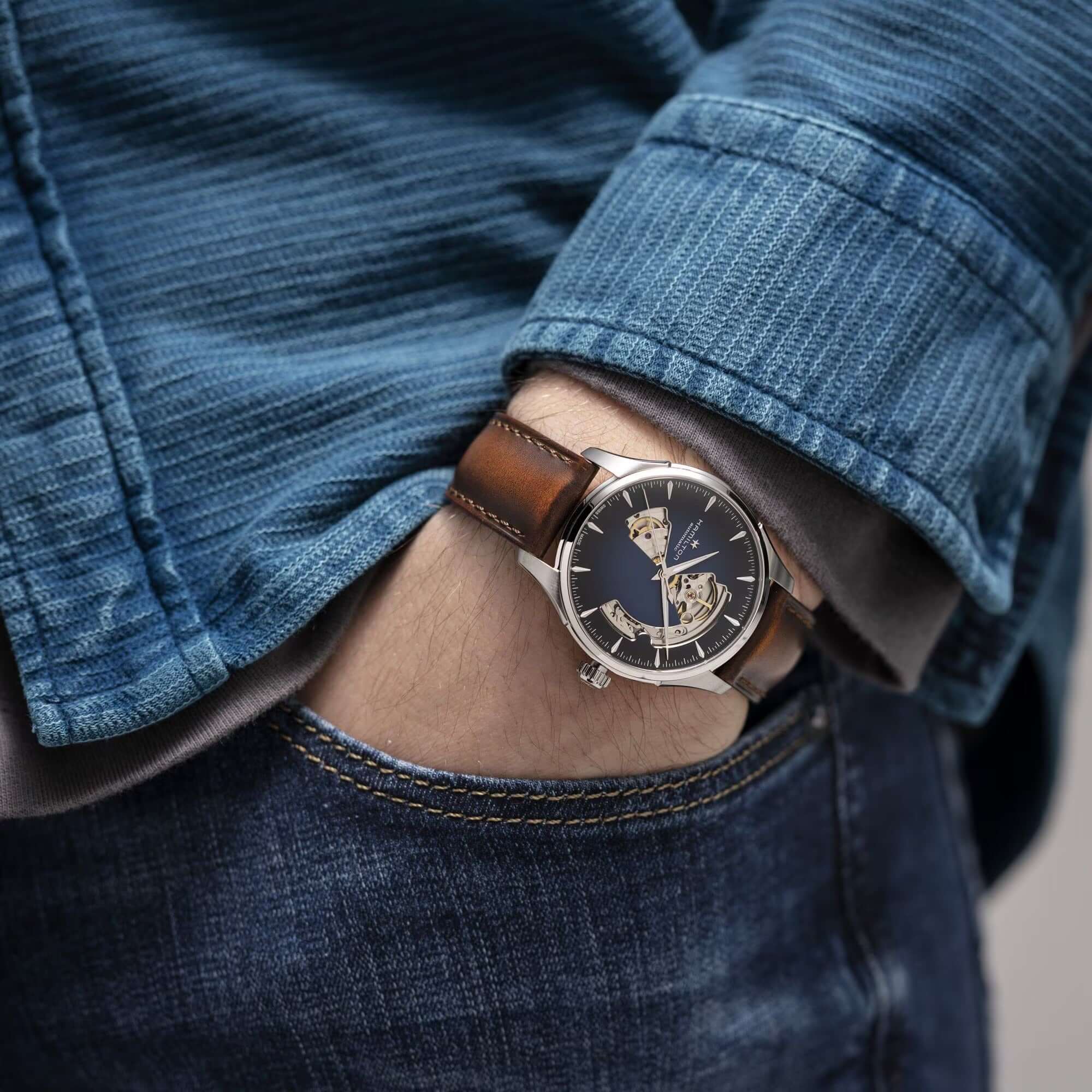 Hamilton Jazzmaster Open Heart Watch H32675540