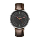 Sternglas HAMBURG 42mm Quartz Watch S01-HH39-BR03, Graphite Grey Dial, Sapphire Crystal, Bridle Dark Brown Leather Strap, 5 ATM Water Resistant