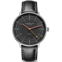 Sternglas HAMBURG Automatik 42mm Watch S02-HH39-BR02, Graphite Silver Dial, Sapphire Crystal, Bridle Black Leather Strap, 5 ATM Water Resistant