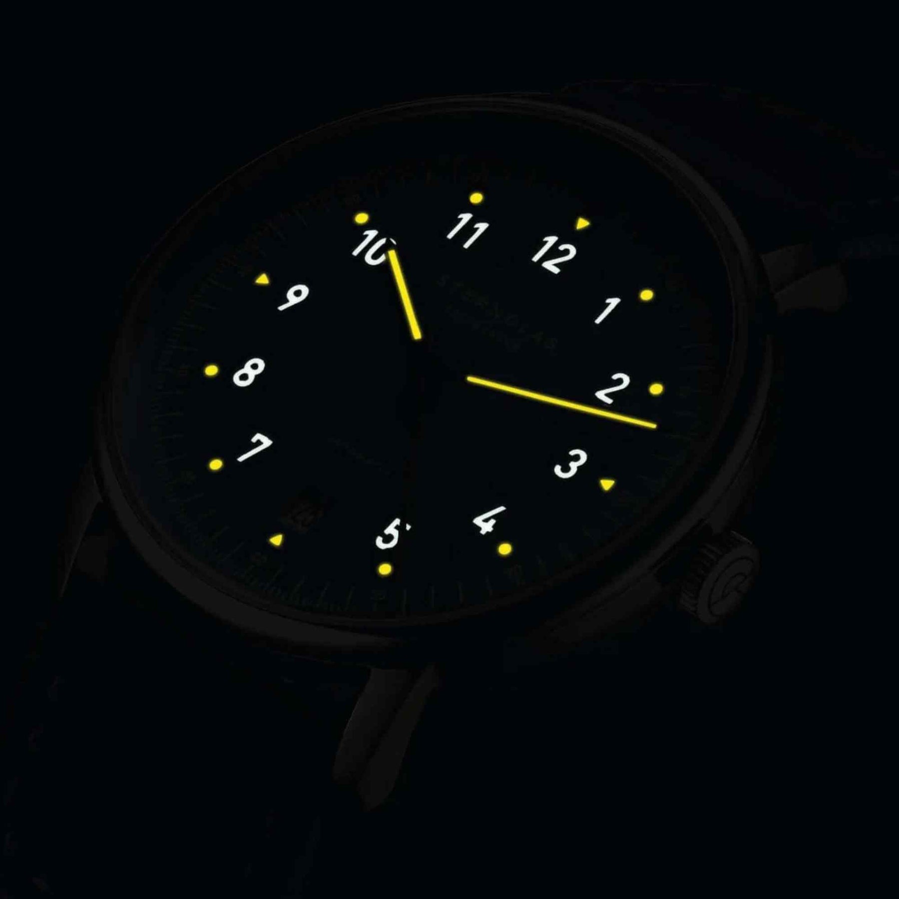 Sternglas LUMATIK 38mm Automatic Watch S02-LM26-BR02, Beige Dial, Sapphire Crystal, Bridle Black Leather Strap, 5 ATM Water Resistant