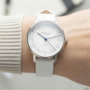 Sternglas NAOS XS Automatik 33mm Silver Watch S02-ND01-KL12 – White Dial, Sapphire Crystal, White Leather Strap, 5 ATM Water Resistant