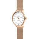 Sternglas NAOS XS 33mm Automatic Watch S02-ND13-MI09, White Dial, Sapphire Crystal, Rosegold Milanese Strap, 5 ATM Water Resistant