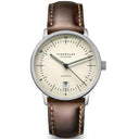 Sternglas NAOS PRO Automatik 38mm Watch S02-NP26-BR03, Alabaster Dial, Sapphire Crystal, Bridle Dark Brown Leather Strap, 5 ATM Water Resistant