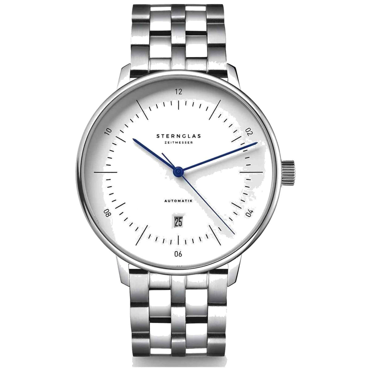 Sternglas Naos XL Automatik 42mm S02-NX44-ME13 – White Dial, Sapphire, Steel Bracelet, 5 ATM