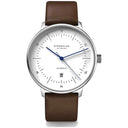 Sternglas Naos XL Automatik 42 mm Watch S02-NX44-PR04, White Dial, Sapphire Crystal, Premium Dark Brown Leather Strap, 5 ATM Water Resistant