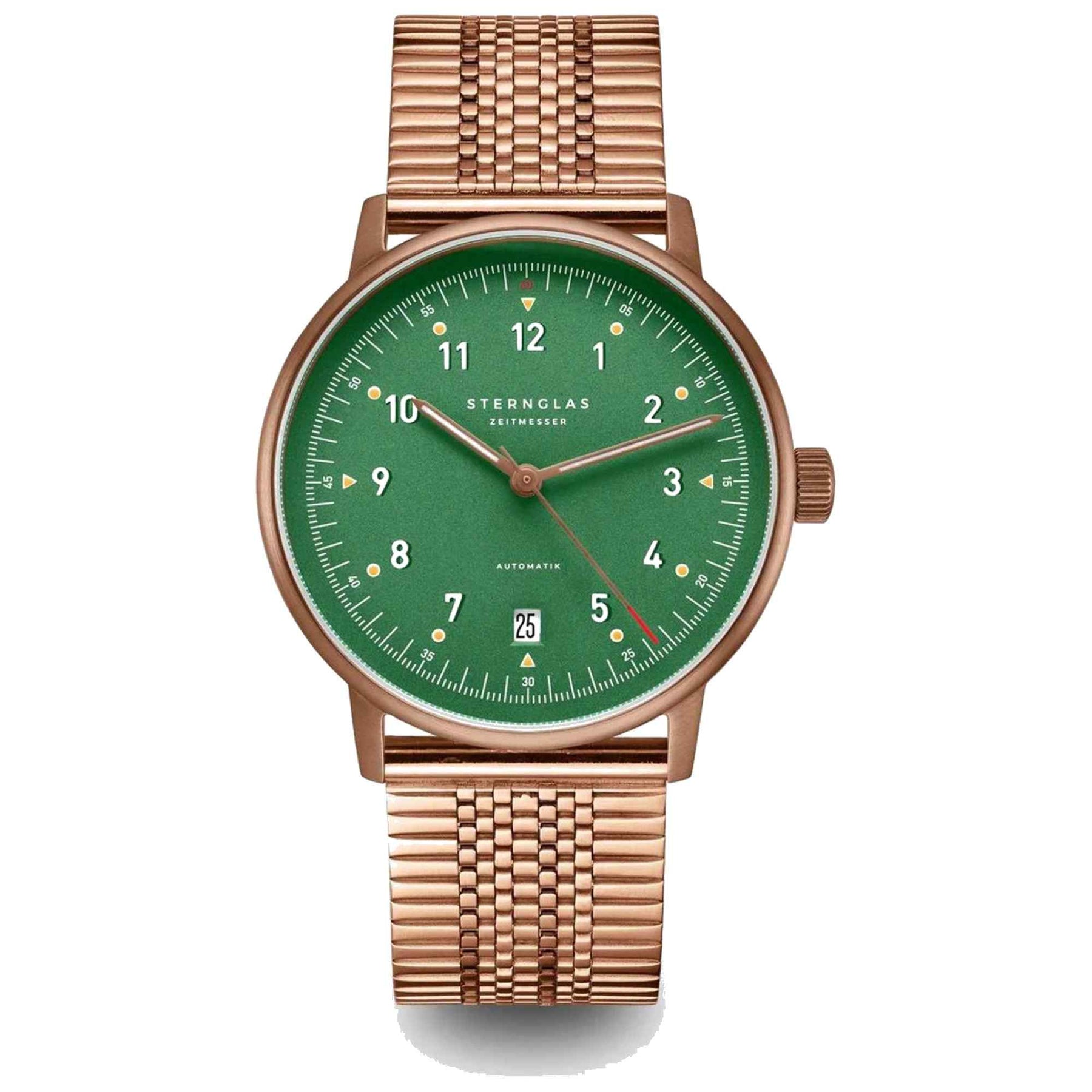 Sternglas Lumatik Edition  38mm Watch S02-LMR19-ME10, Green Dial, Sapphire Crystal, Bronze Milanese Bracelet, 5 ATM Water Resistant