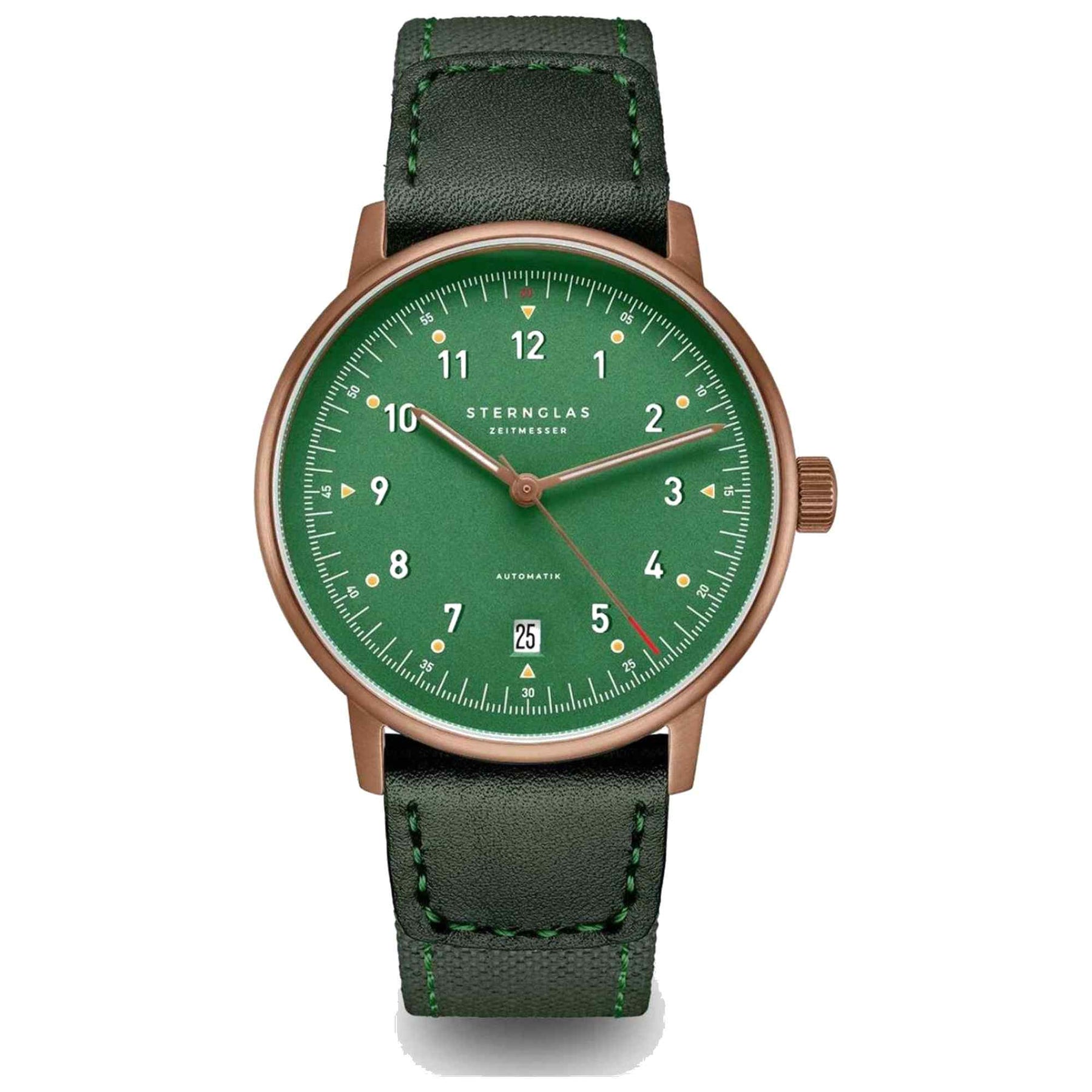 Sternglas Lumatik Edition 38mm Watch S02-LMR19-NY07, Green Dial, Sapphire Crystal, Green Nylon Strap, 5 ATM Water Resistant