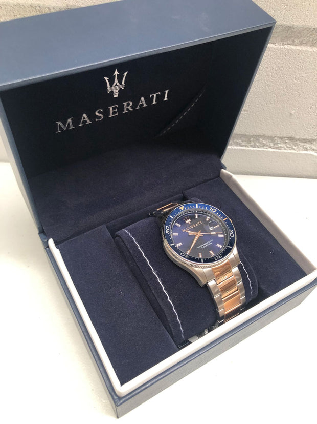 Maserati Sfida Blue Dial Two Tone Stainless Steel Quartz Men's Watch R8853140003