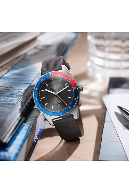 Sternglas Marus Sport 42mm Watch S02-MAS11-SP01, Anthracite Silver Dial, Sapphire Crystal, Sport Grey Strap, 20 ATM Water Resistant