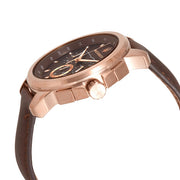 Maserati Men's Successo Chronograph Brown Gold Tone PVD Finish Leather Watch R8871621004