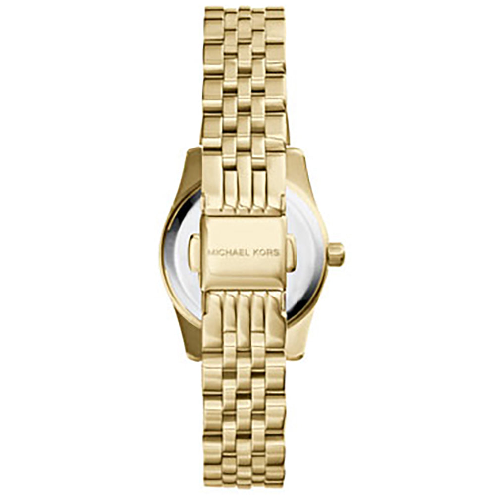 Michael Kors Lexington Mini MK3270 Ladies Watch – 26mm Gold-Tone Stainless Steel, Pink Dial, Quartz Movement, Mineral Crystal, Water Resistant