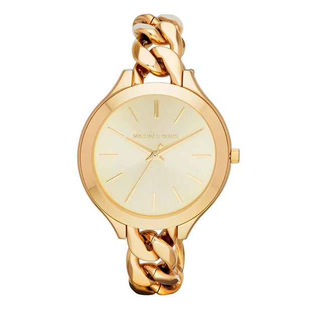 Michael Kors Slim Runway Champagne Dial Gold-tone Ladies’ Watch MK3222