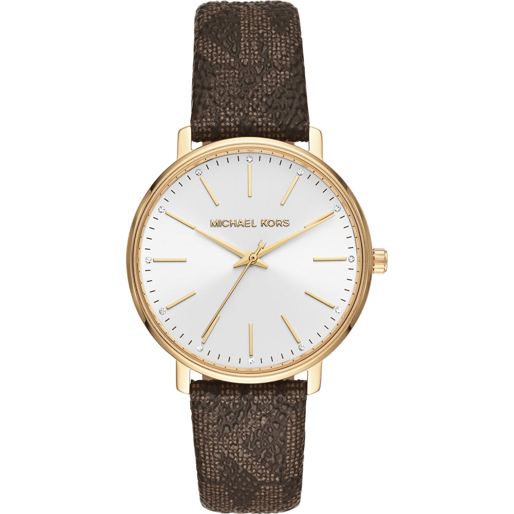 Michael Kors Pyper MK2857 Ladies Watch – 38mm Stainless Steel, Minimalist Dial, Quartz Movement, Leather Strap, Water Resistant