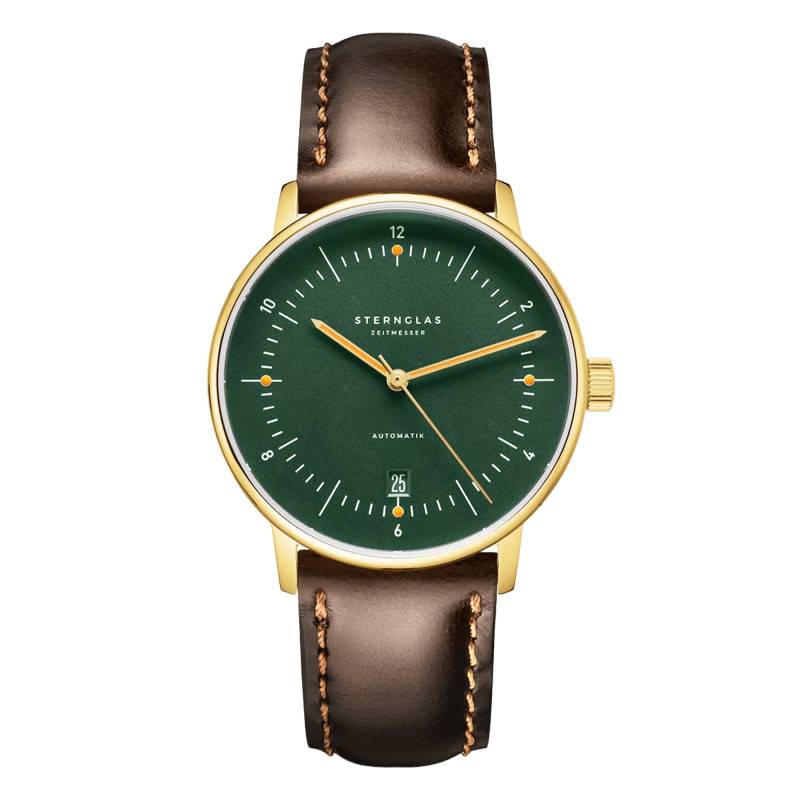Sternglas Naos Automatik – Dark Green Gold with Brown Leather