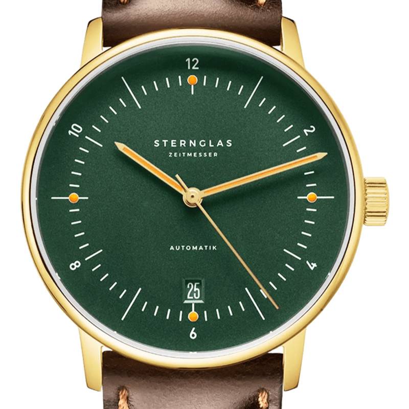 Sternglas Naos Automatik – Dark Green Gold with Brown Leather