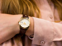Roamer Ladies Searock 34mm Battery Watch – Silver Dial, Brown Leather Strap, Swiss Quartz Movement, 100m Water Resistance