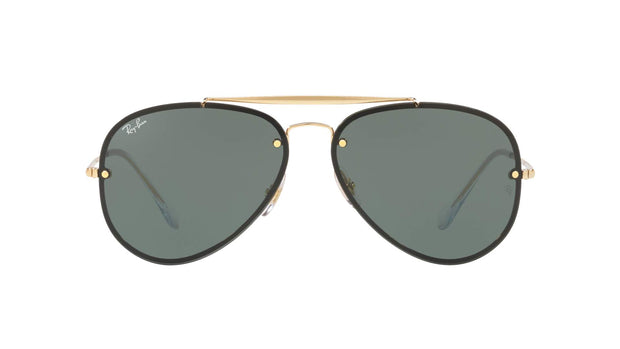 Ray-Ban Blaze Aviator Unisex Sunglasses In Gold Frames & Green Lenses RB3584N 9050/71 61-13