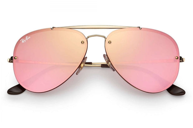 Ray-Ban Blaze Gold Frames & Pink Mirror Lenses Aviator  Unisex Sunglasses  RB3584N 9052/E4