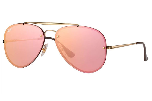 Ray-Ban Blaze Gold Frames & Pink Mirror Lenses Aviator  Unisex Sunglasses  RB3584N 9052/E4