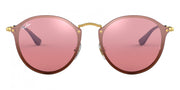 Ray-Ban Blaze Round Unisex Sunglasses in Gold Frames and Pink Lenses - RB3574N 001/E4 59-14