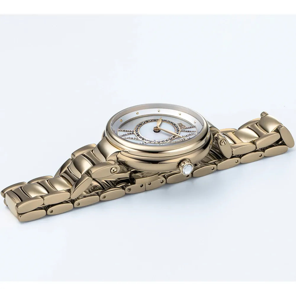 Roamer Lady Mermaid Ladies 36mm Battery Watch – Gold Stainless Steel, Mother of Pearl Dial, Swiss Quartz Movement, 50m Water Resistance