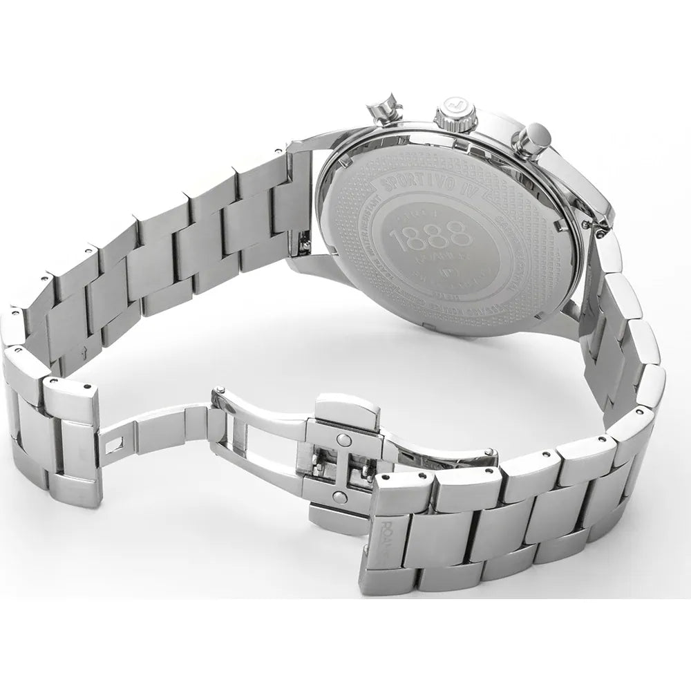 Roamer Sportivo IV Chronograph 43mm Men's Watch – Blue Dial, Silver Stainless Steel, Quartz Movement, 10 ATM Water Resistance