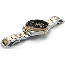 Roamer Premier Men's Automatic Dive Watch – 42 mm Black Dial, Two-Tone Stainless Steel Bracelet, Swiss Automatic Movement