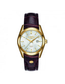 Roamer Ladies Searock 34mm Battery Watch – Silver Dial, Brown Leather Strap, Swiss Quartz Movement, 100m Water Resistance