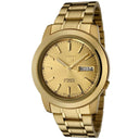 Seiko SNKE56K1 Gold Dial Stainless Steel Automatic Watch – Japanese Made 38mm, Hardlex Crystal, Day-Date Display, 30M Water Resistance
