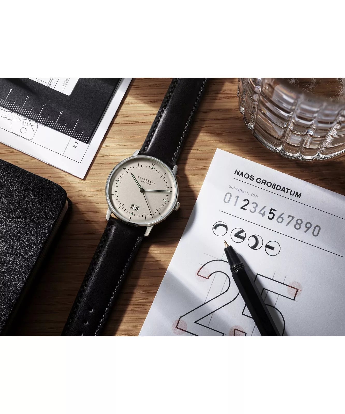 Sternglas Naos Big Date Alabaster Men's 38 mm Quartz Watch