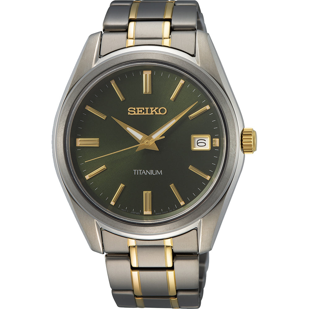 Seiko Titanium SUR377P1 40mm Quartz Mens Watch