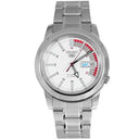 Seiko 5 SNKK25K1 – 37mm Automatic Watch, White Dial, Stainless Steel Bracelet, Mineral Crystal, Day-Date Display, 30M Water Resistance