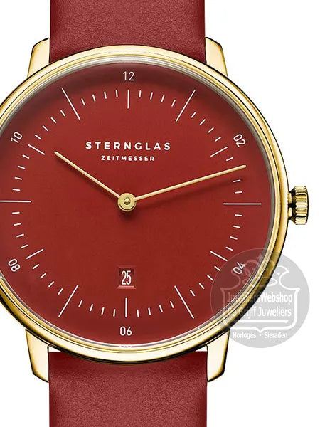 Sternglas NAOS XS Edition Flora 33mm Quartz Watch S01-NDF29-KL16, Hibiscus Dial, Sapphire Crystal, Klassik Hibiscus Leather Strap, 5 ATM Water Resistant