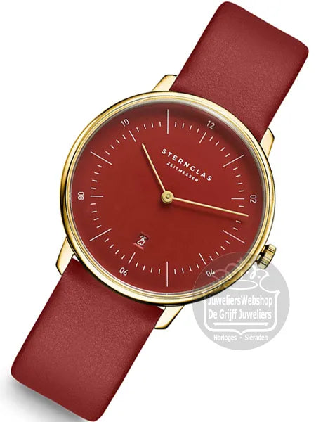 Sternglas NAOS XS Edition Flora 33mm Quartz Watch S01-NDF29-KL16, Hibiscus Dial, Sapphire Crystal, Klassik Hibiscus Leather Strap, 5 ATM Water Resistant