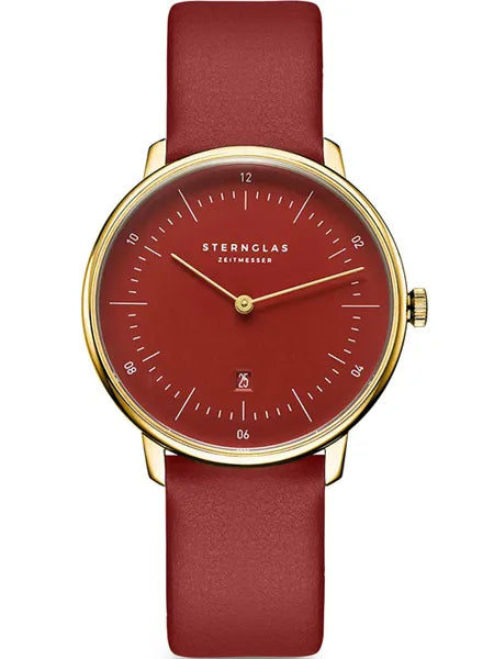Sternglas NAOS XS Edition Flora 33mm Quartz Watch S01-NDF29-KL16, Hibiscus Dial, Sapphire Crystal, Klassik Hibiscus Leather Strap, 5 ATM Water Resistant