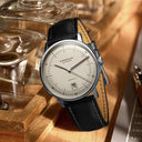 Sternglas NAOS AUTOMATIK Pro Oxford 38mm Automatic Watch S02-NAO26-MO01, Silver Dial, Sapphire Crystal, Modena Black Leather Strap, 5 ATM Water Resistant