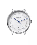 Sternglas NAOS XL 42mm Automatic Watch S02-NX01-PR07, White Dial, Sapphire Crystal, Premium Black Leather Strap, 5 ATM Water Resistant
