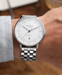 Sternglas NAOS XL 42mm Automatic Watch S02-NX01-ME13, White Dial, Sapphire Crystal, Stainless Steel Link Bracelet, 5 ATM Water Resistant