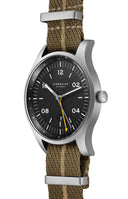 Sternglas Taiga GMT 42mm Watch S01-TA11-NA02, Anthracite Silver Dial, Sapphire Crystal, Nylon NATO Green Strap, 10 ATM Water Resistant