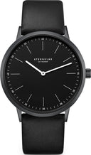 Sternglas MODESTO 40mm Quartz Watch S01-MO05-PR15, Black Dial, Sapphire Crystal, Premium Black Leather Strap, 3 ATM Water Resistant