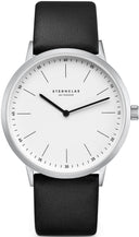 Sternglas MODESTO 40mm Quartz Watch S01-MO01-PR14, White Silver Dial, Sapphire Crystal, Premium Black Leather Strap, 3 ATM Water Resistant
