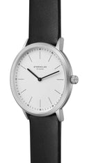 Sternglas MODESTO 40mm Quartz Watch S01-MO01-PR14, White Silver Dial, Sapphire Crystal, Premium Black Leather Strap, 3 ATM Water Resistant