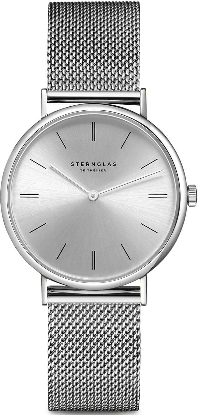 Sternglas Sinja 32mm Quartz Watch S01-SJ10-MI01, Silver Dial, Sapphire Crystal, Silver Milanese Strap, 5 ATM Water Resistant
