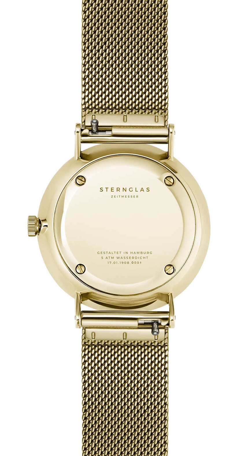 Sternglas Sinja 32mm Quartz Watch S01-SJ12-MI07, Gold Dial, Sapphire Crystal, Gold Milanese Strap, 5 ATM Water Resistant