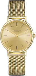 Sternglas Sinja 32mm Quartz Watch S01-SJ12-MI07, Gold Dial, Sapphire Crystal, Gold Milanese Strap, 5 ATM Water Resistant